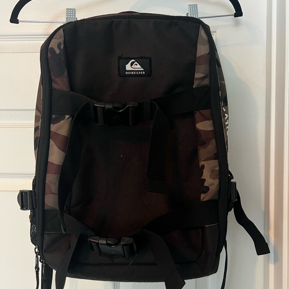 Quiksilver Black and Brown Camouflage Backpack